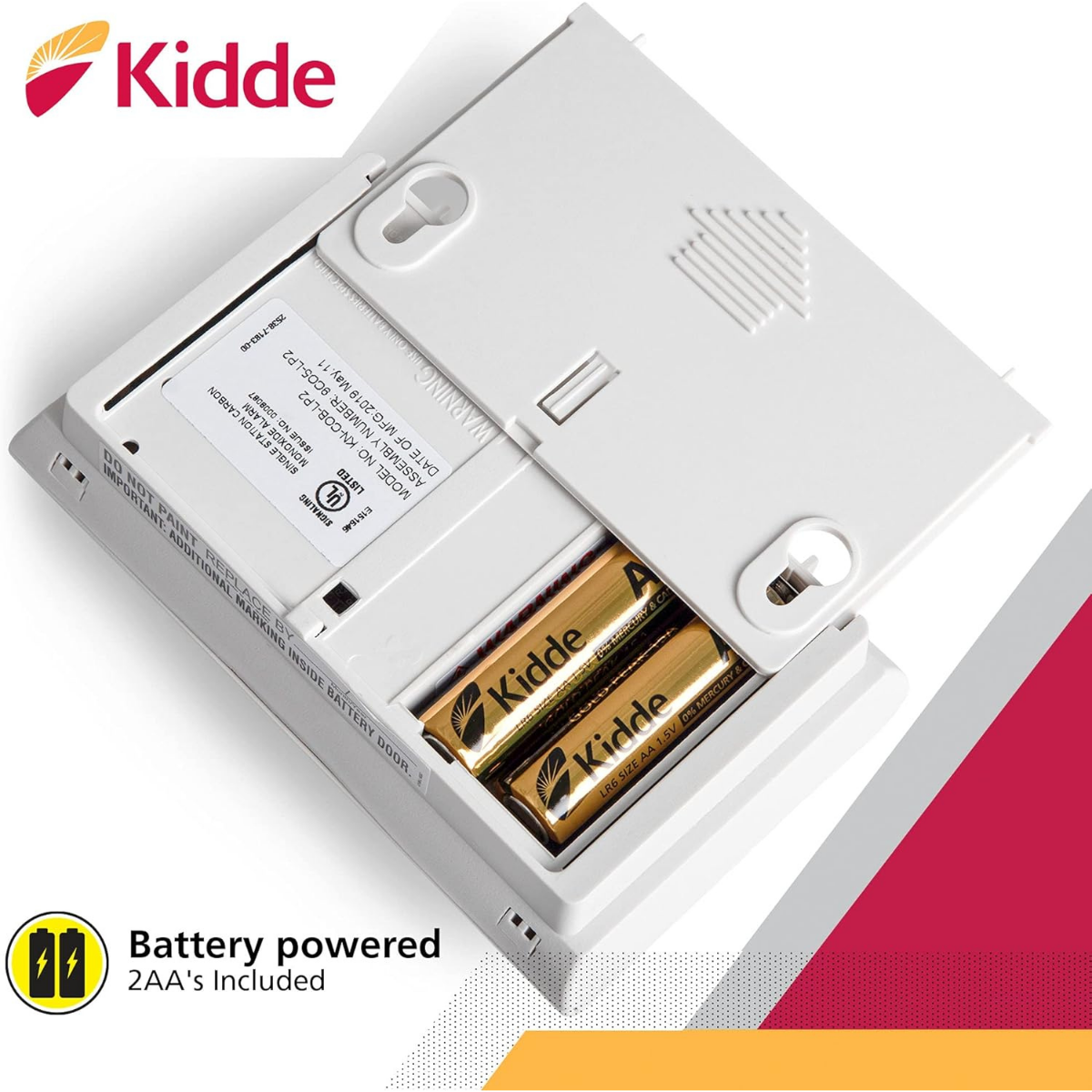 Rilevatore Monossido Di Carbonio KIDDIE KN-COB-LP2 9CO5-LP2 - A Batteria, Nuovo
