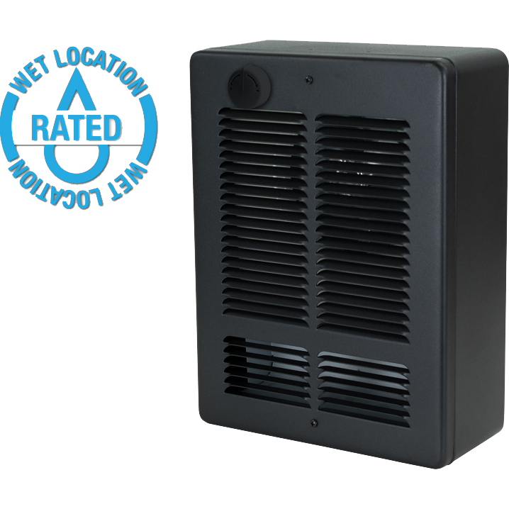 King Electric 120V Wet Location Wall Heater w/ Thermostat - Left Angle View