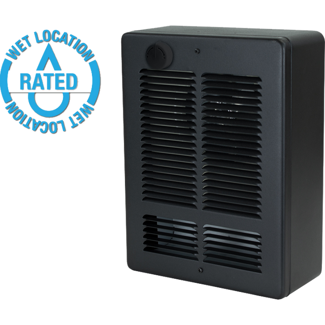 King Electric 120V Wet Location Wall Heater w/ Thermostat - Left Angle View