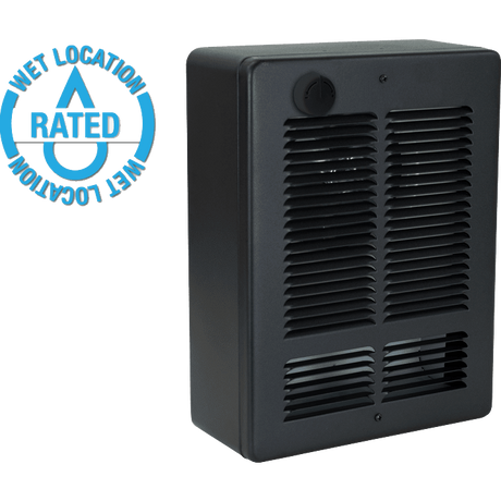 King Electric 120V Wet Location Wall Heater w/ Thermostat - Right Angle View
