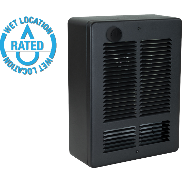 King Electric 120V Wet Location Wall Heater w/ Thermostat - Right Angle View