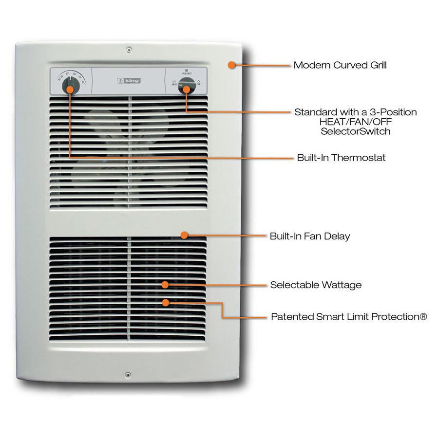 King Electric ComfortCraft Large Wall Heater - Features