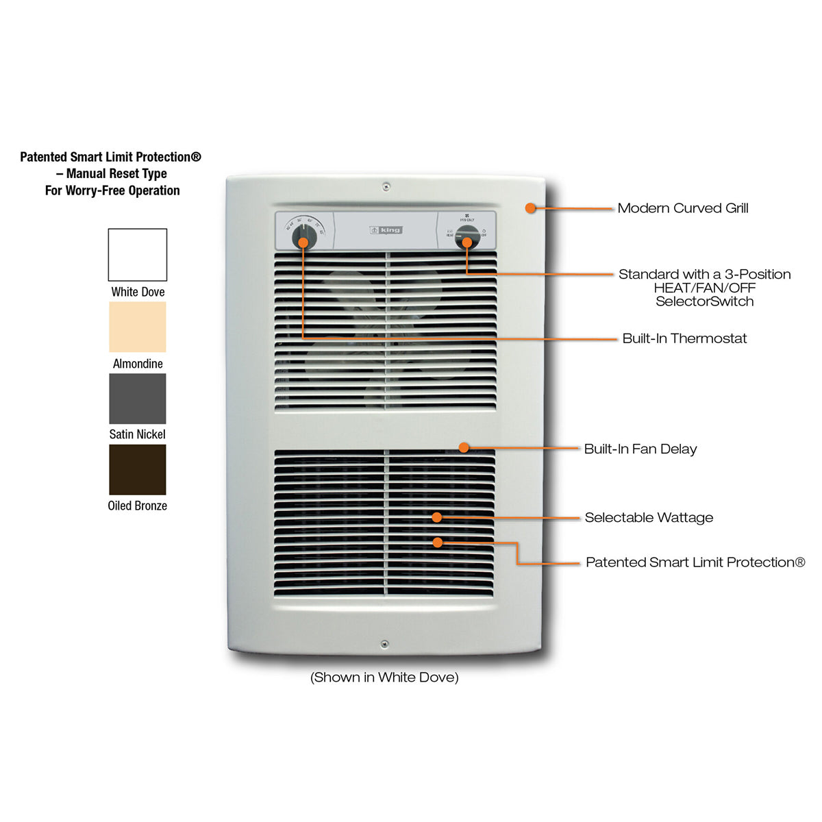 King Electric LPW ComfortCraft Pic-a-Watt Heater - Features