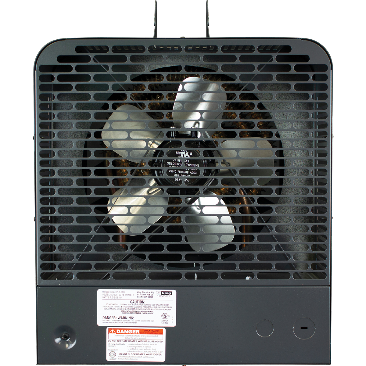 King Electric ECO2S+ 2 Stage Garage Heater - back