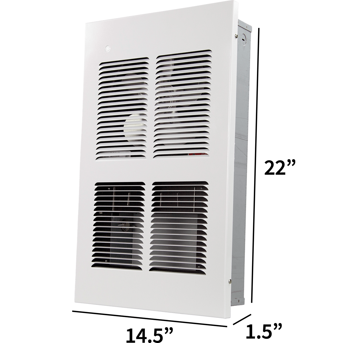 King Electric EFW Large 240V Wall Heater (EFW2440-MW-W) - dimensions