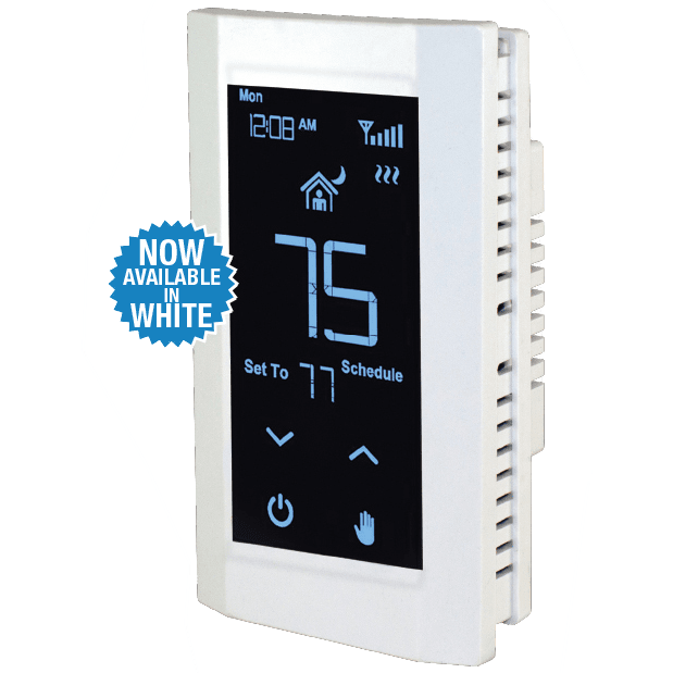 King Electric Hoot 240V Wi-Fi Touch Screen Double Pole Thermostat - White