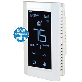King Electric Hoot 240V Wi-Fi Touch Screen Double Pole Thermostat - White