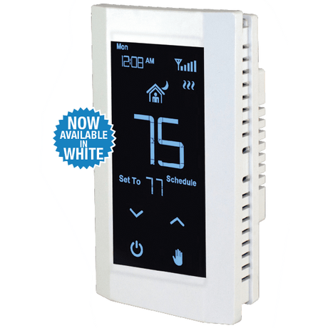 King Electric Hoot 240V Wi-Fi Touch Screen Double Pole Thermostat - White