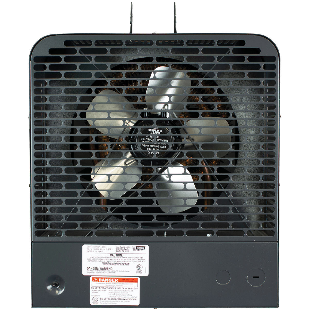 King Electric KB PlatinumX Multi-Phase 208V Unit Heater - back