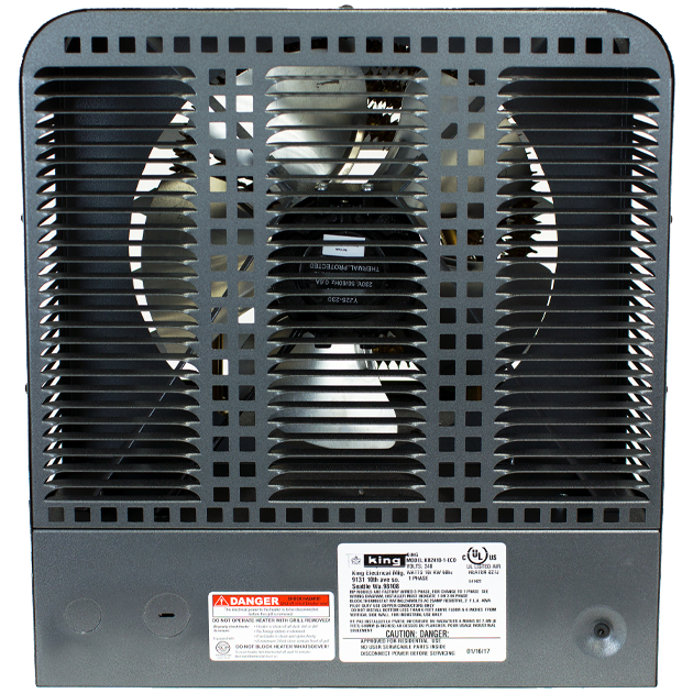King Electric KB PlatinumX Multi-Phase 208V Unit Heater - Back