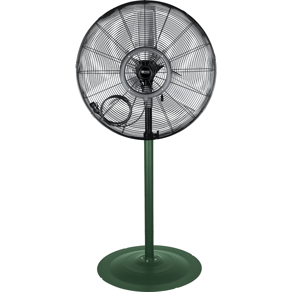 King Electric Outdoor Rated Oscillating Pedestal Fan 24-inch Front with Misting Kit