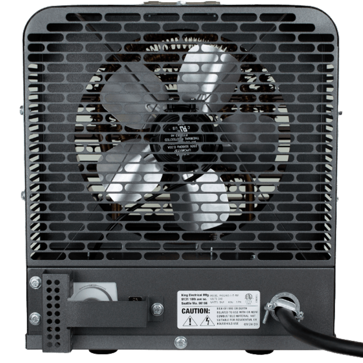 King Electric PKB-FM Portable Garage Heater - Back