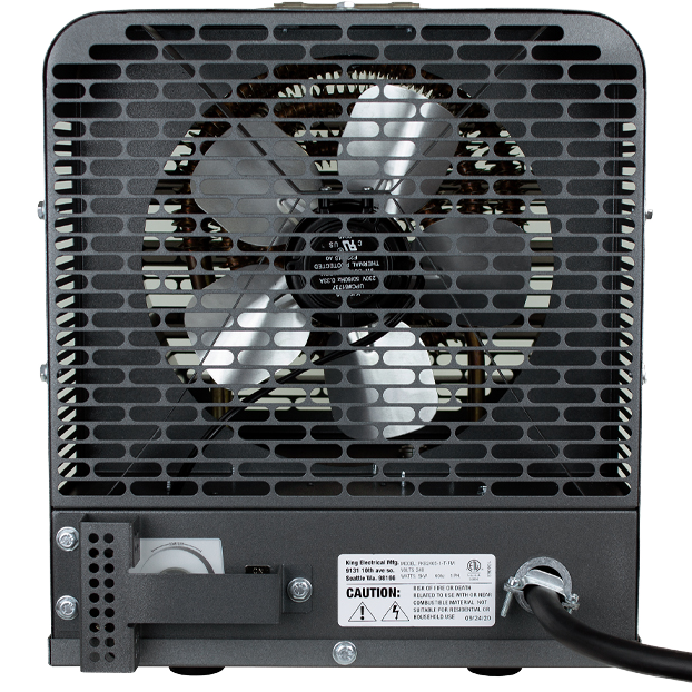 King Electric PKB-FM Portable Garage Heater - Back