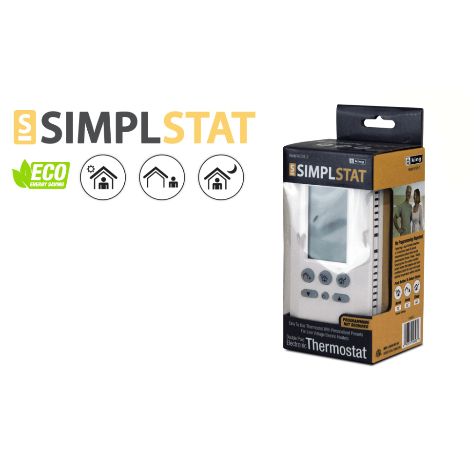 King Electric SimpleStat K702E-2 Electronic Thermostat - Infographic 2