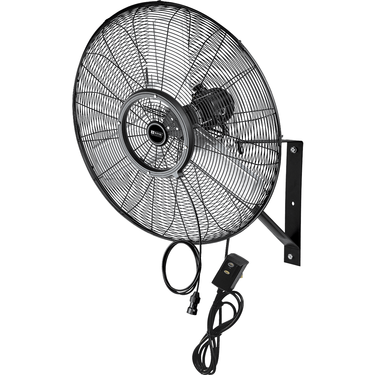 King Electric Outdoor Rated Oscillating Wall Mount Fan 24-Inch with Misting Kit