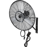 King Electric Outdoor Rated Oscillating Wall Mount Fan 24-Inch with Misting Kit