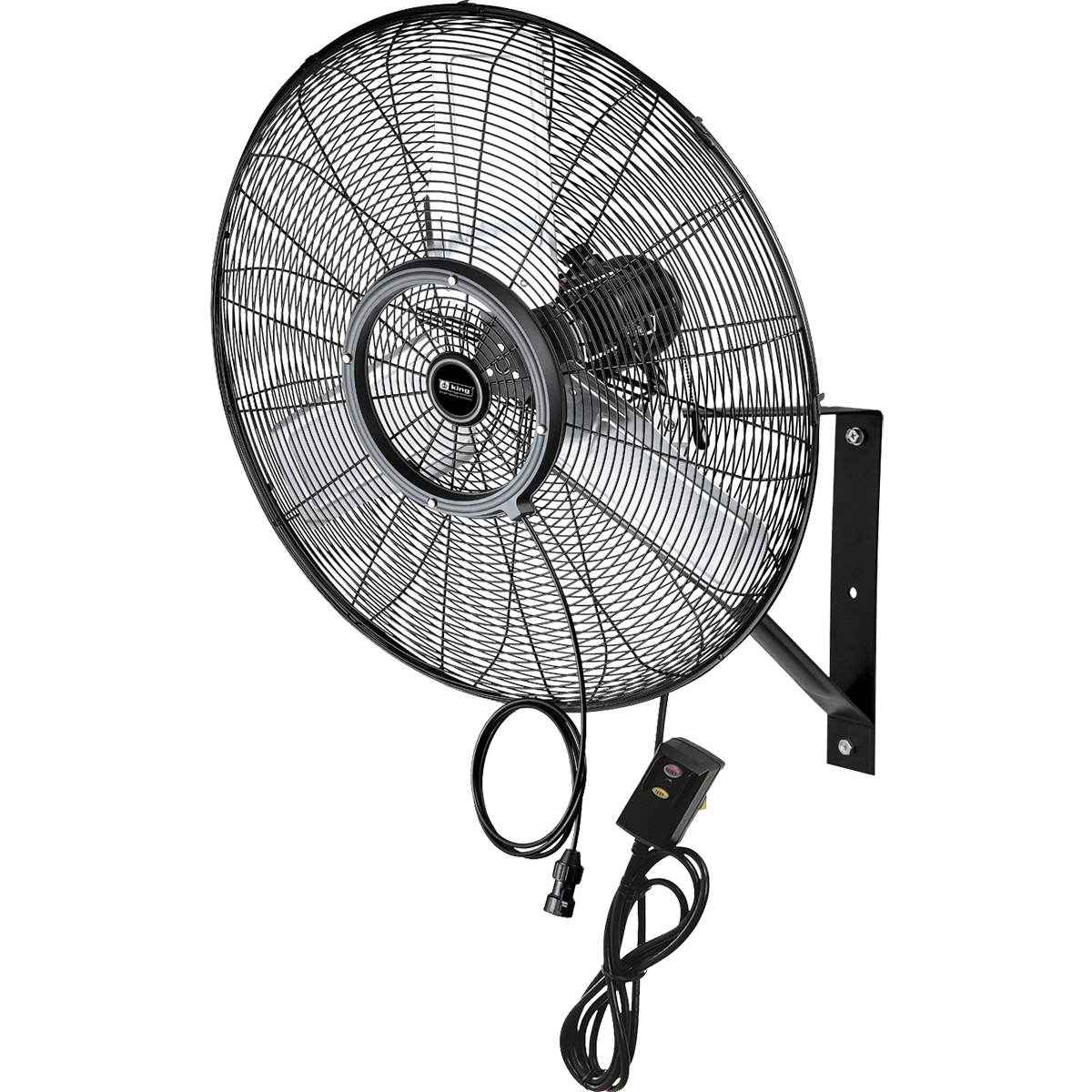 King Electric Outdoor Rated Oscillating Wall Mount Fan 24-Inch with Misting Kit