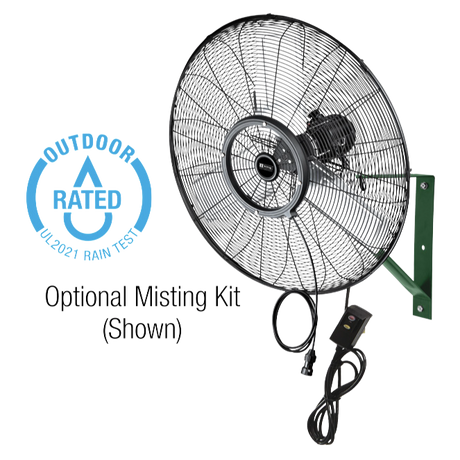 King Electric 3 Speed Outdoor Rated Oscillating Wall Mount Fan