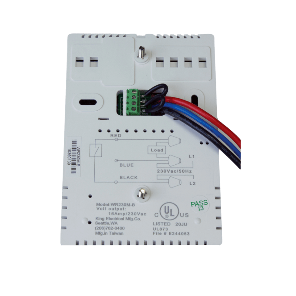 King Electric Window Watcher Thermostat with Sensors - Back