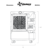 KoolBreeze 12,725 CFM Evaporative Cooler - Dimensions