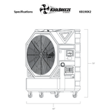 KoolBreeze 18,000 CFM Evaporative Cooler - Dimensions