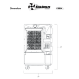 KoolBreeze 4,900 CFM Evaporative Cooler - Dimensions