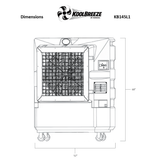 KoolBreeze 7,250 CFM Evaporative Cooler - Dimensions