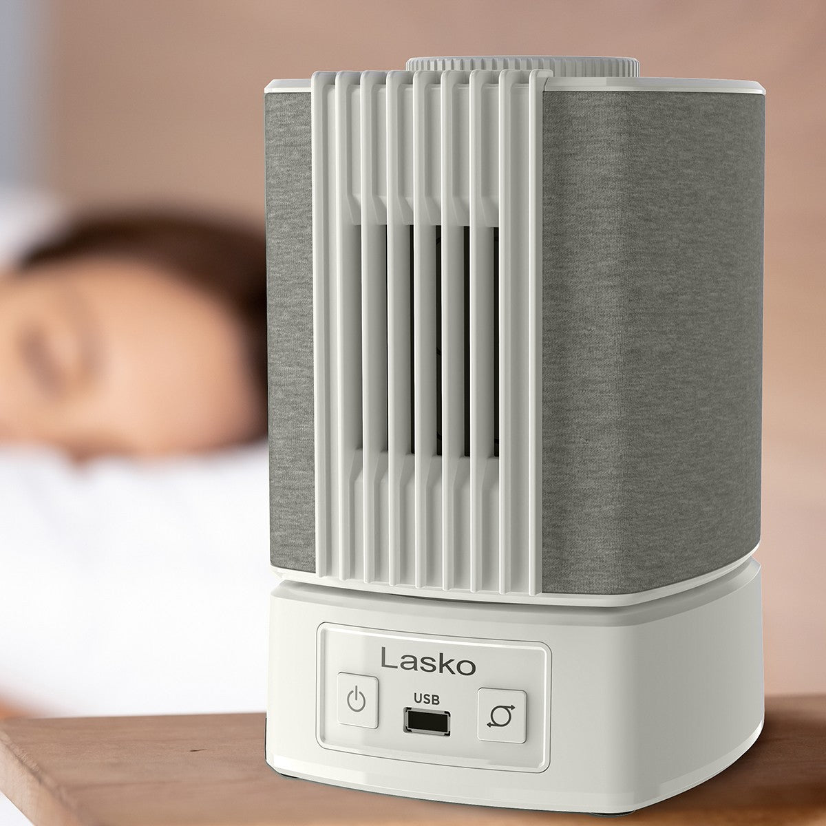 Lasko SlumberBreeze™ 2-in-1 Personal Fan w/ White Noise