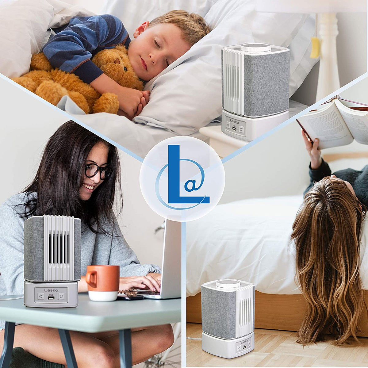 Lasko SlumberBreeze™ 2-in-1 Personal Fan w/ White Noise