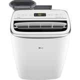 LG 10,000 BTU Dual Inverter Portable Air Conditioner w/ Wi-Fi - Top Angle View with Air Vent Open