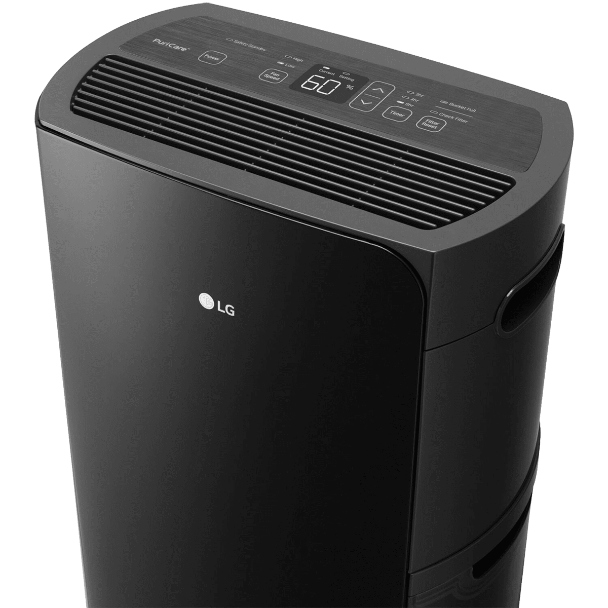 LG 50 Pint Energy Star Dehumidifier - close up on control panel