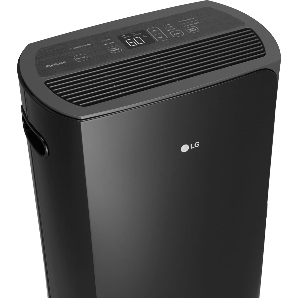 LG 50 Pint Energy Star Dehumidifier - close up on control panel