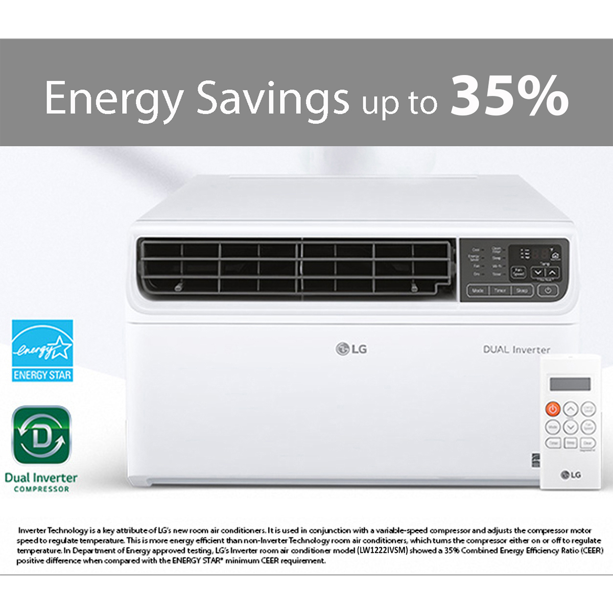 LG LW1221VSM 12,000 BTU Dual Inverter Smart Wi-Fi Window AC - Graphic 4