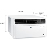 LG LW1022IVSM 10,000 BTU Dual Inverter Smart Wi-Fi Window AC - Dimensions