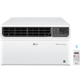 LG LW1022IVSM 10,000 BTU Dual Inverter Smart Wi-Fi Window AC - Front with Remote Control