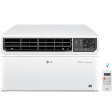 LG LW1022IVSM 10,000 BTU Dual Inverter Smart Wi-Fi Window AC - Front with Remote Control