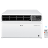 LG 18000 BTU Window Air Conditioner w/Dual Inverter LW18221VSM - Front with Remote Control
