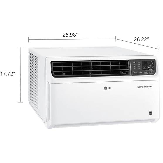 LG LW24221VSM 22,000 BTU Dual Inverter Smart Wi-Fi Window AC - Dimensions