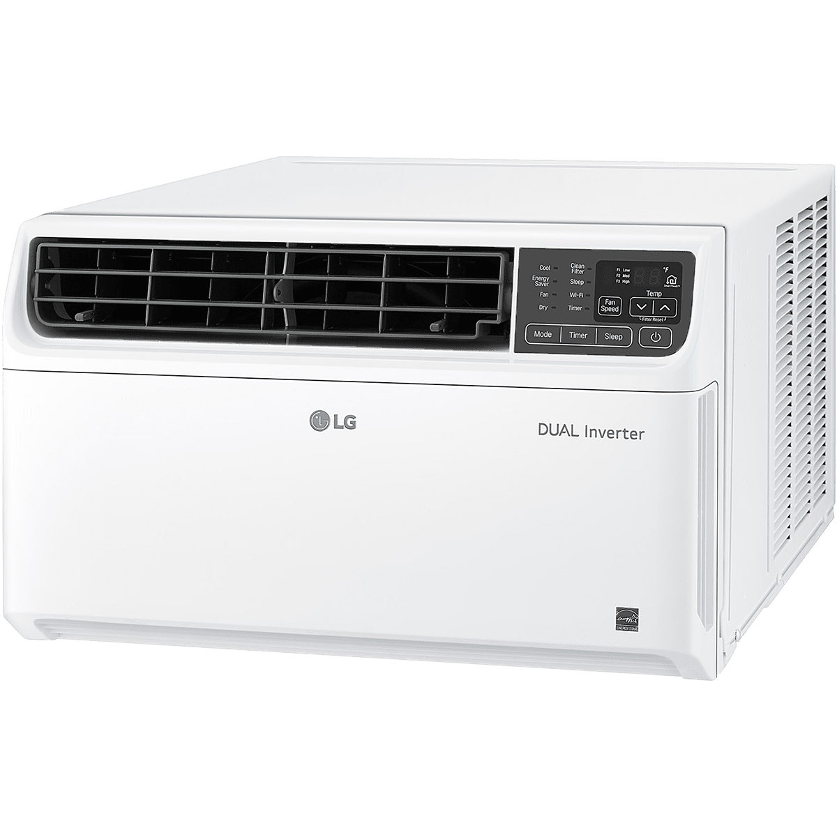 LG LW1221VSM 12,000 BTU Dual Inverter Smart Wi-Fi Window AC - Left Angle