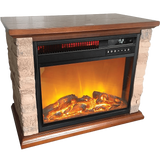 Lifesmart 3 Element Infrared Electric Fireplace with Faux Stone - Angle 1