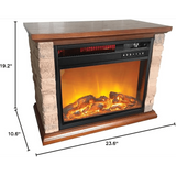 Lifesmart 3 Element Infrared Electric Fireplace with Faux Stone - Dimensions