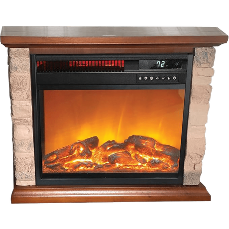 Lifesmart 3 Element Infrared Electric Fireplace with Faux Stone - Main