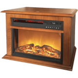 Lifesmart 3-element Infrared Electric Oak Fireplace - Angle