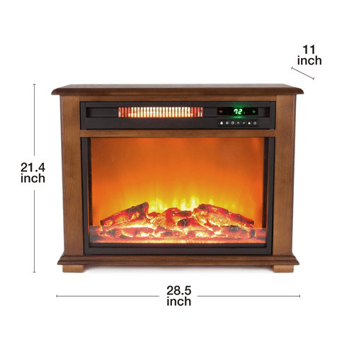 Lifesmart Medium Square Fireplace with Decorative Mantel - Dimensions