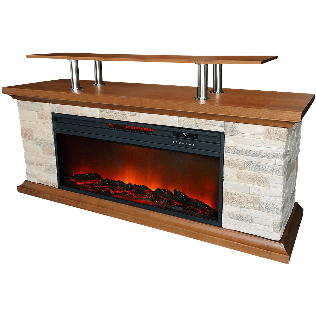Lifesmart 60-In. Fireplace TV Stand - Left View