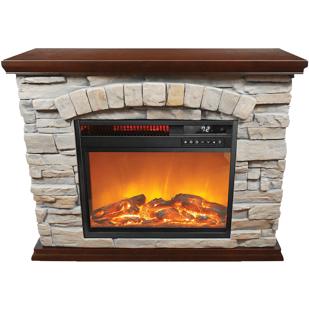 Lifesmart Faux Stone Infrared Electric Fireplace