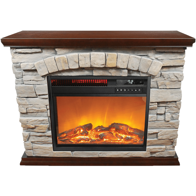 Lifesmart Faux Stone Infrared Electric Fireplace