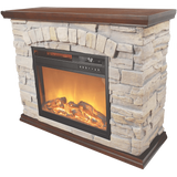 Lifesmart Faux Stone Infrared Electric Fireplace - Right View