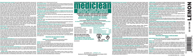 MediClean Germicidal Cleaner Concentrate - Information Label