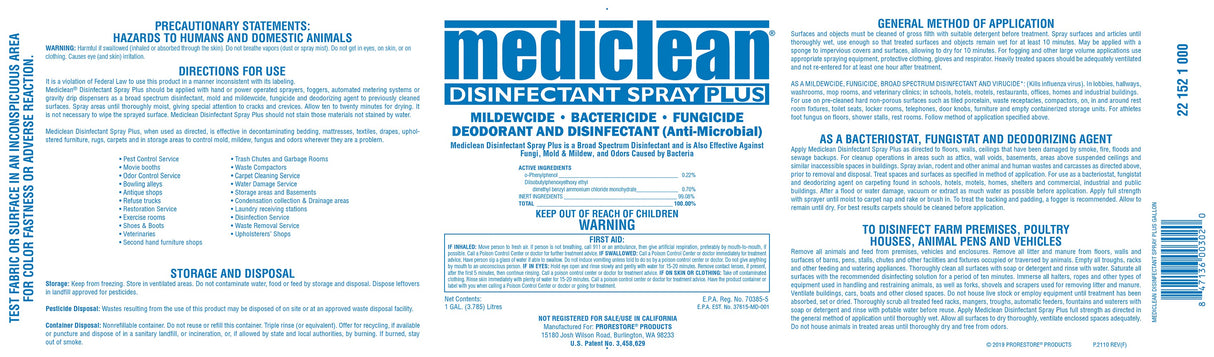 MediClean Disinfectant Spray Plus (DSP) - Information Label